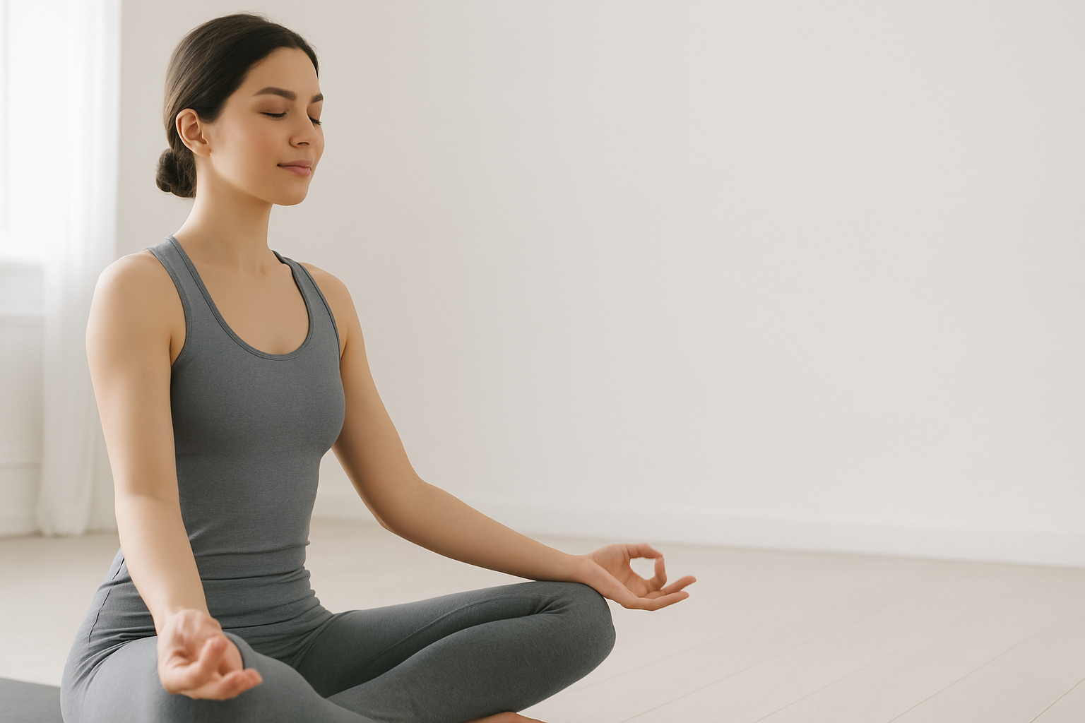 Femme méditant en posture de yoga pour réduire le stress
